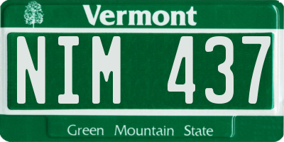 VT license plate NIM437