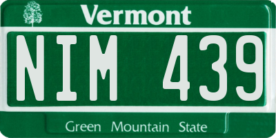 VT license plate NIM439