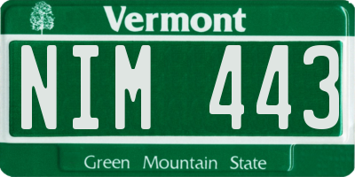 VT license plate NIM443