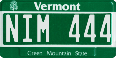 VT license plate NIM444