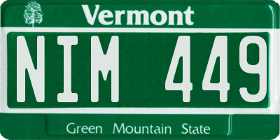 VT license plate NIM449