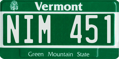 VT license plate NIM451