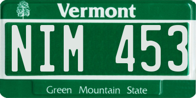 VT license plate NIM453
