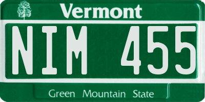 VT license plate NIM455