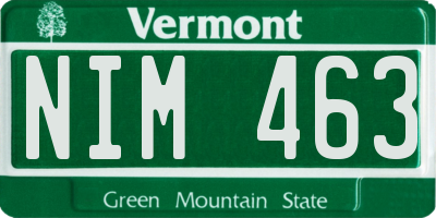 VT license plate NIM463