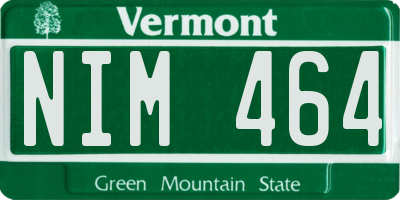 VT license plate NIM464