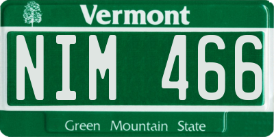 VT license plate NIM466