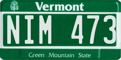 VT license plate NIM473