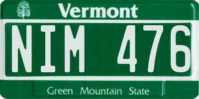 VT license plate NIM476