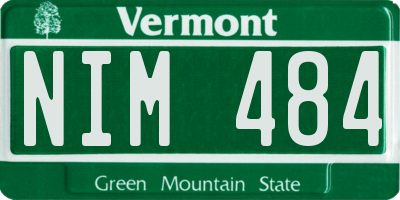 VT license plate NIM484