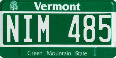 VT license plate NIM485