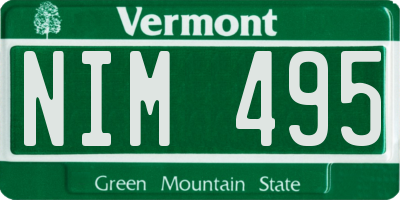 VT license plate NIM495