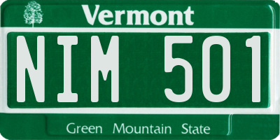 VT license plate NIM501