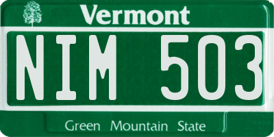 VT license plate NIM503