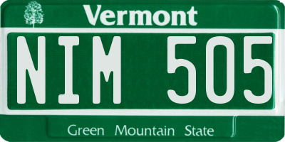 VT license plate NIM505