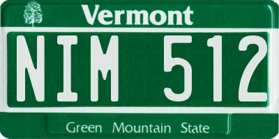 VT license plate NIM512