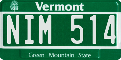 VT license plate NIM514