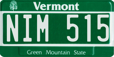 VT license plate NIM515