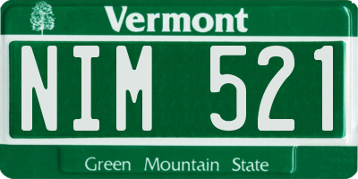 VT license plate NIM521