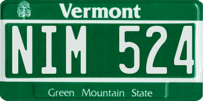 VT license plate NIM524