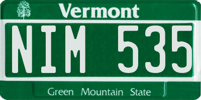 VT license plate NIM535