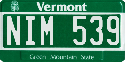 VT license plate NIM539