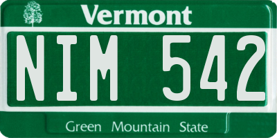 VT license plate NIM542