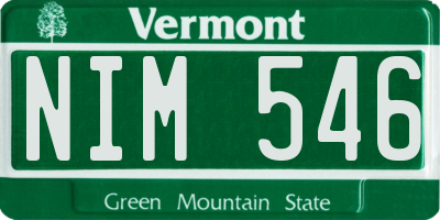 VT license plate NIM546