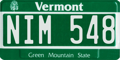 VT license plate NIM548