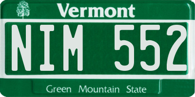 VT license plate NIM552