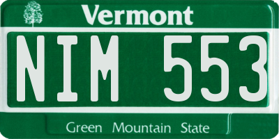 VT license plate NIM553