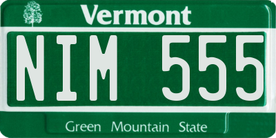 VT license plate NIM555
