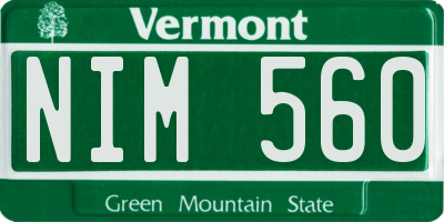 VT license plate NIM560