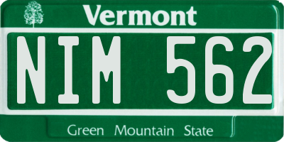 VT license plate NIM562