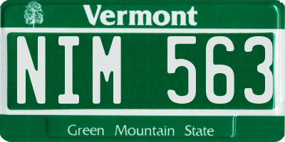 VT license plate NIM563
