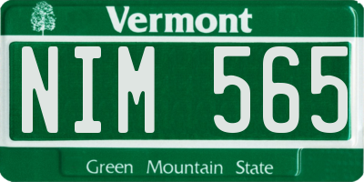 VT license plate NIM565
