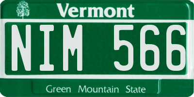 VT license plate NIM566