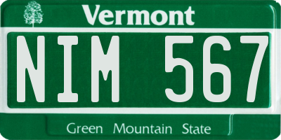 VT license plate NIM567