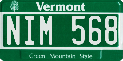 VT license plate NIM568