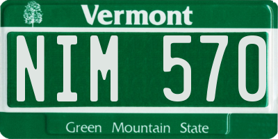 VT license plate NIM570