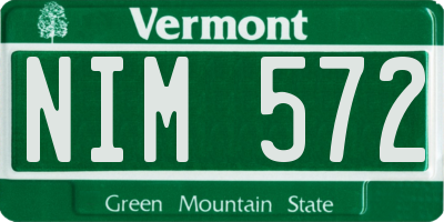 VT license plate NIM572
