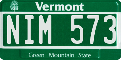 VT license plate NIM573