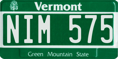 VT license plate NIM575