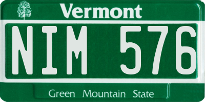 VT license plate NIM576