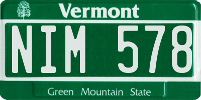 VT license plate NIM578