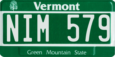 VT license plate NIM579