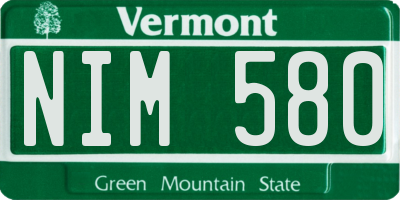 VT license plate NIM580