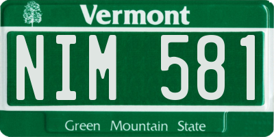 VT license plate NIM581