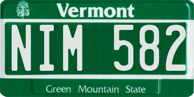 VT license plate NIM582