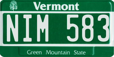 VT license plate NIM583